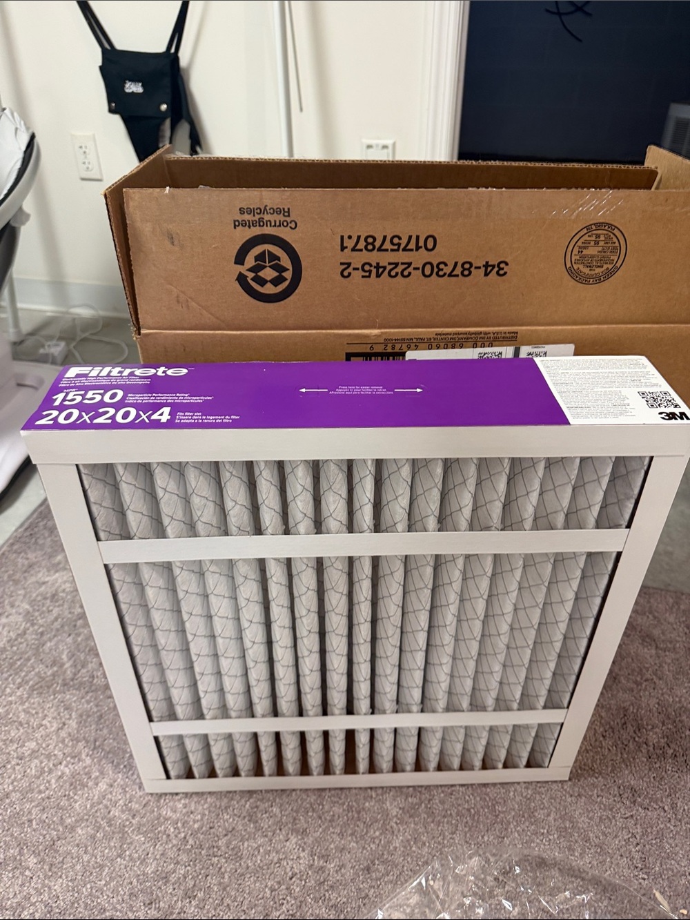 Purple 1550 Pleated Air Filter - 20x20x4
